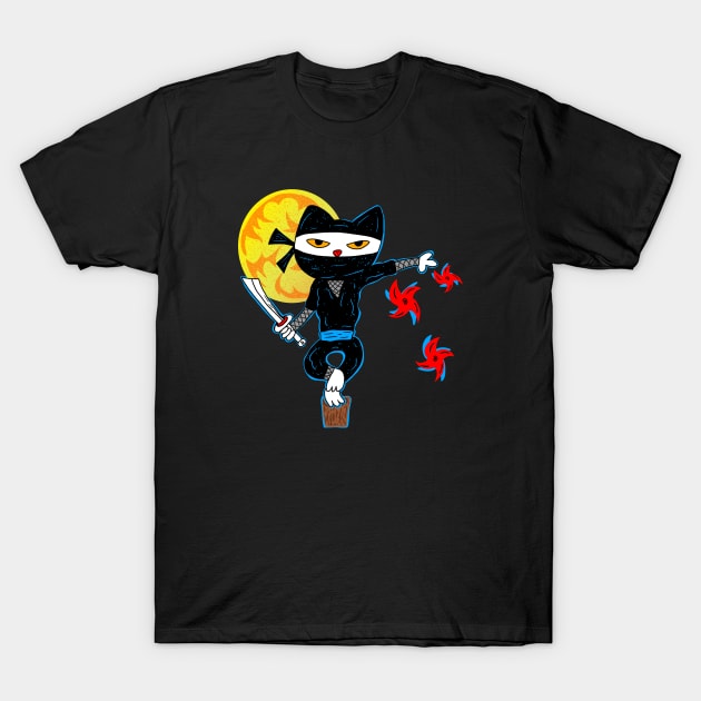 The Ninja Cat T-Shirt by mm92